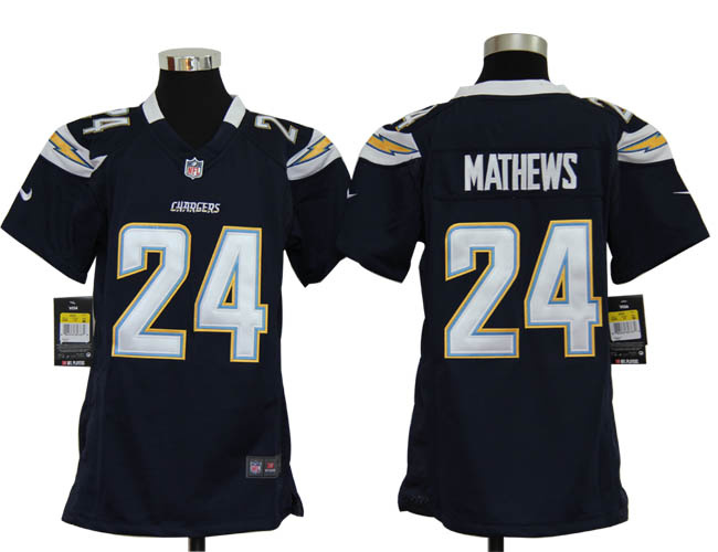 Nike Jersey Navy Blue Game youths Team San Diego Chargers 24 Ryan Mathews